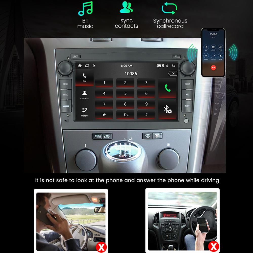 Rádio Automotivo Android Carplay para Opel Astra Meriva Vectra Antara Zafira Corsa 2 DIN prata