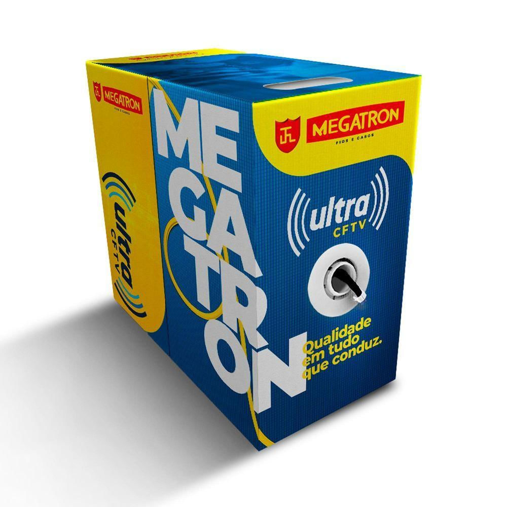 Cabo Ultra Cftv 4px24 Awg Preto Megatron - Cx - 300