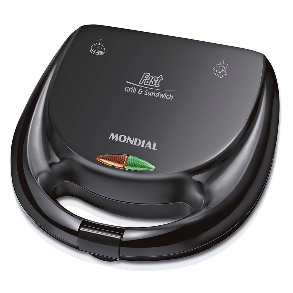 Sanduicheira Mondial Fast Grill E Sandwich Preto S-12 127V 110V