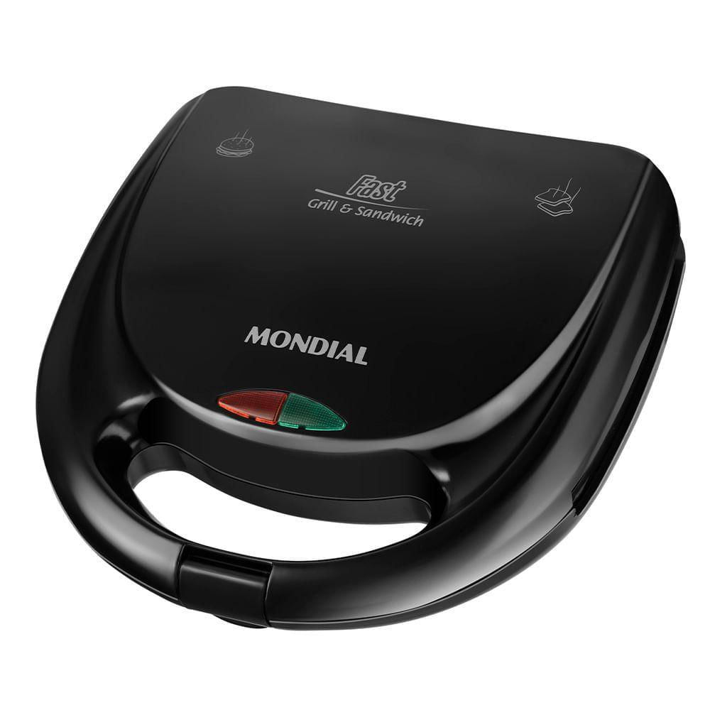 Sanduicheira Mondial Fast Grill E Sandwich Preto S-12 127V 110V