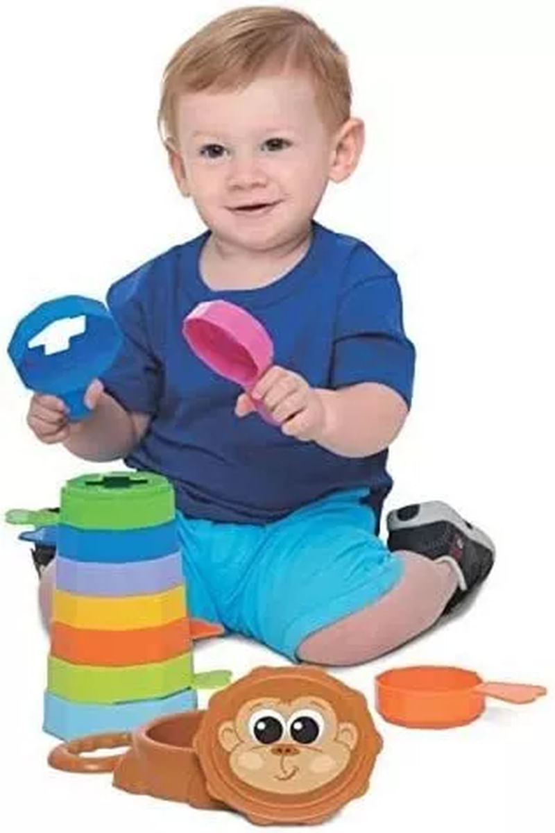 Brinquedo Educativo Empilha Baby Macaco  MercoToys 406