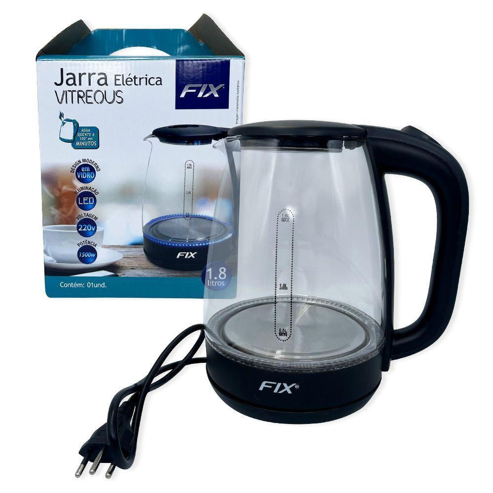 Jarra Chaleira Elétrica De Vidro 1,8 Litros 220v