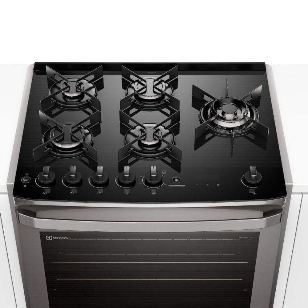 Fogão Electrolux FE5EC de Embutir PerfectCook360 Vaporbake 5 Queimadores Cinza 110V 33051FBA185