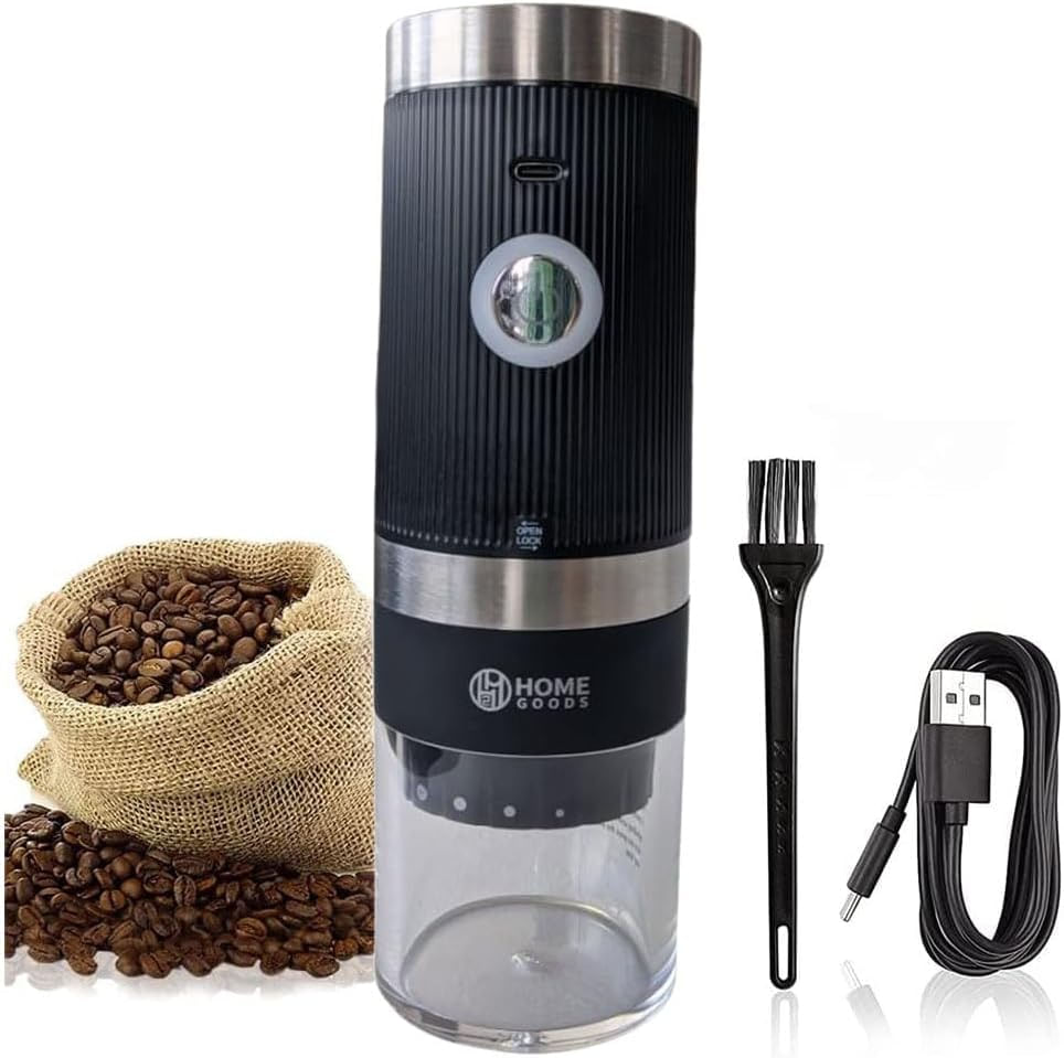 Moedor de Café Automático  Moedor de Grãos Sal Pimenta Portátil Recarregável USB