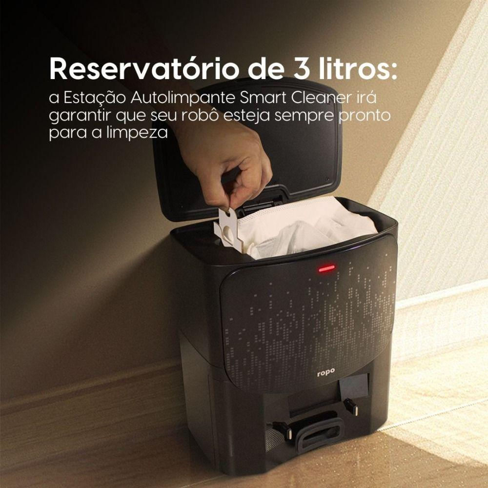 Combo Robô Aspirador Ropo Smart Laser + Estação Smart Cleaner 220V