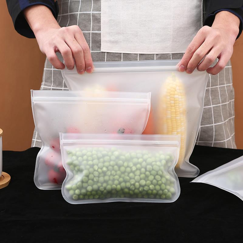 Bolsas de Armazenamento de Alimentos de Silicone Reutilizáveis
