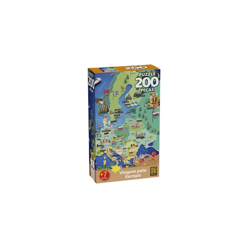 Puzzle 200 peças Viagem pela Europa - Grow