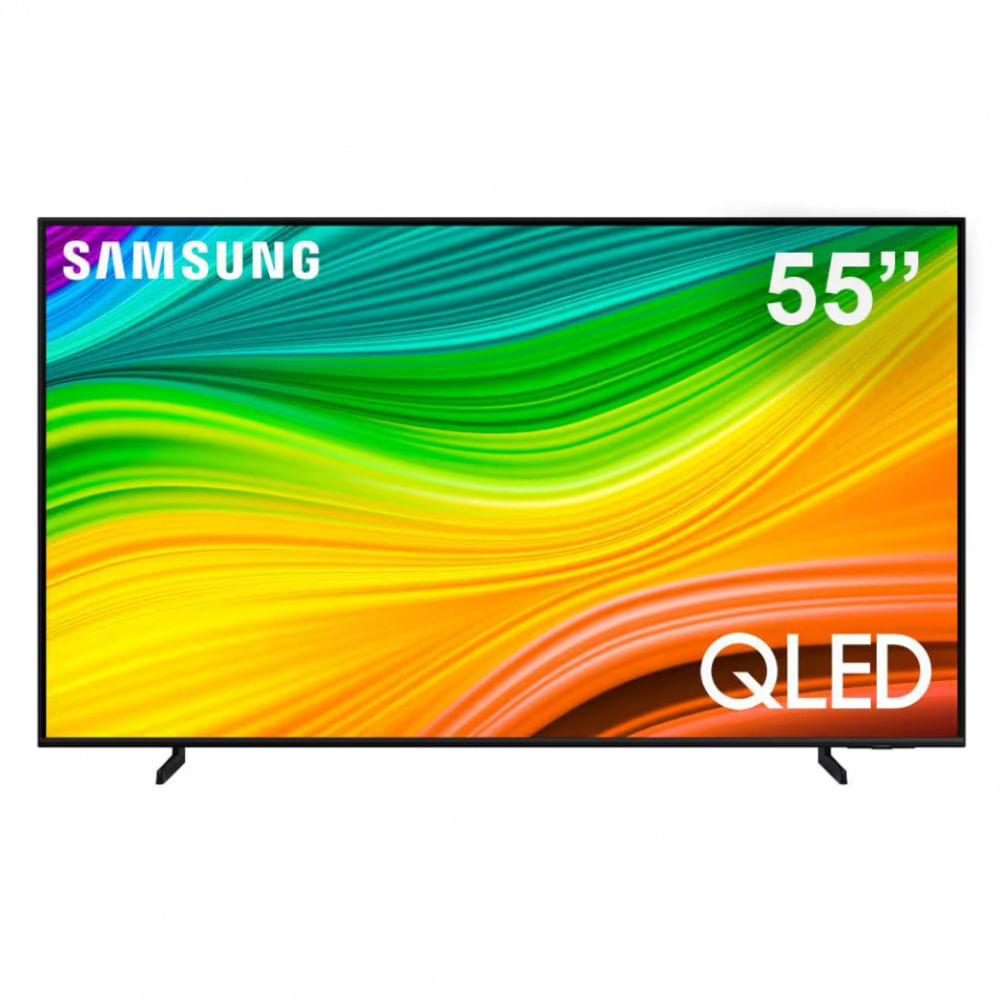 Smart TV 55 QLED 4K Samsung 55Q60D, Tecnologia de Pontos Quânticos, Design AirSlim, Gaming Hub, AI Energy Mode,