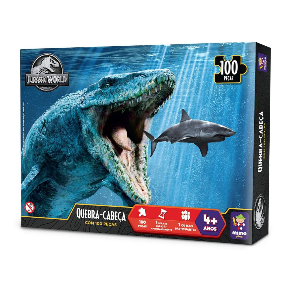 Quebra-Cabeça Jurassic World Mosassauro 100 Peças -Mimo