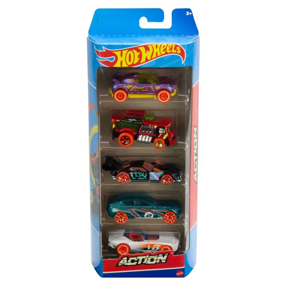 Hot Wheels Basics Pack com 5 Carros Action - Mattel