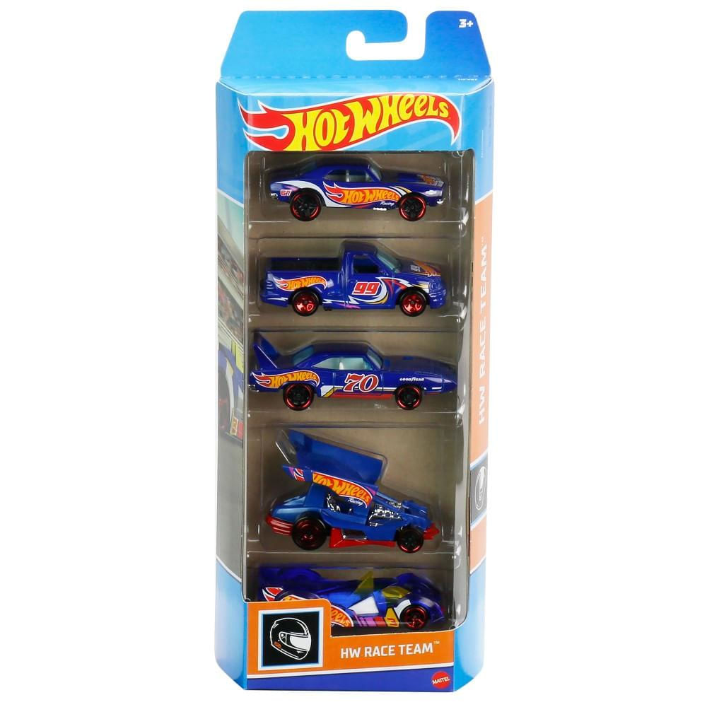 Hot Wheels Basics Pack com 5 Carros Race Team - Mattel