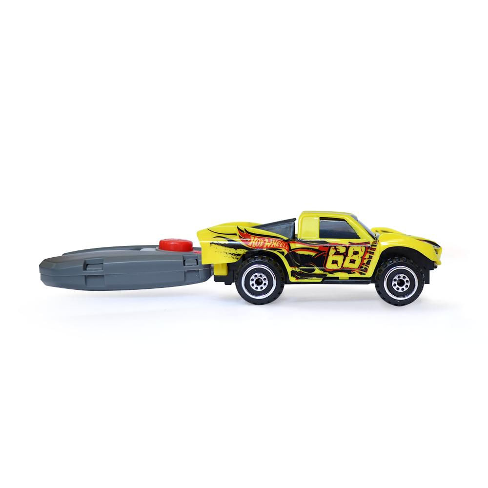 Carro Hot Wheels Com Chave Lançador Amarelo - Fun Divirta-se