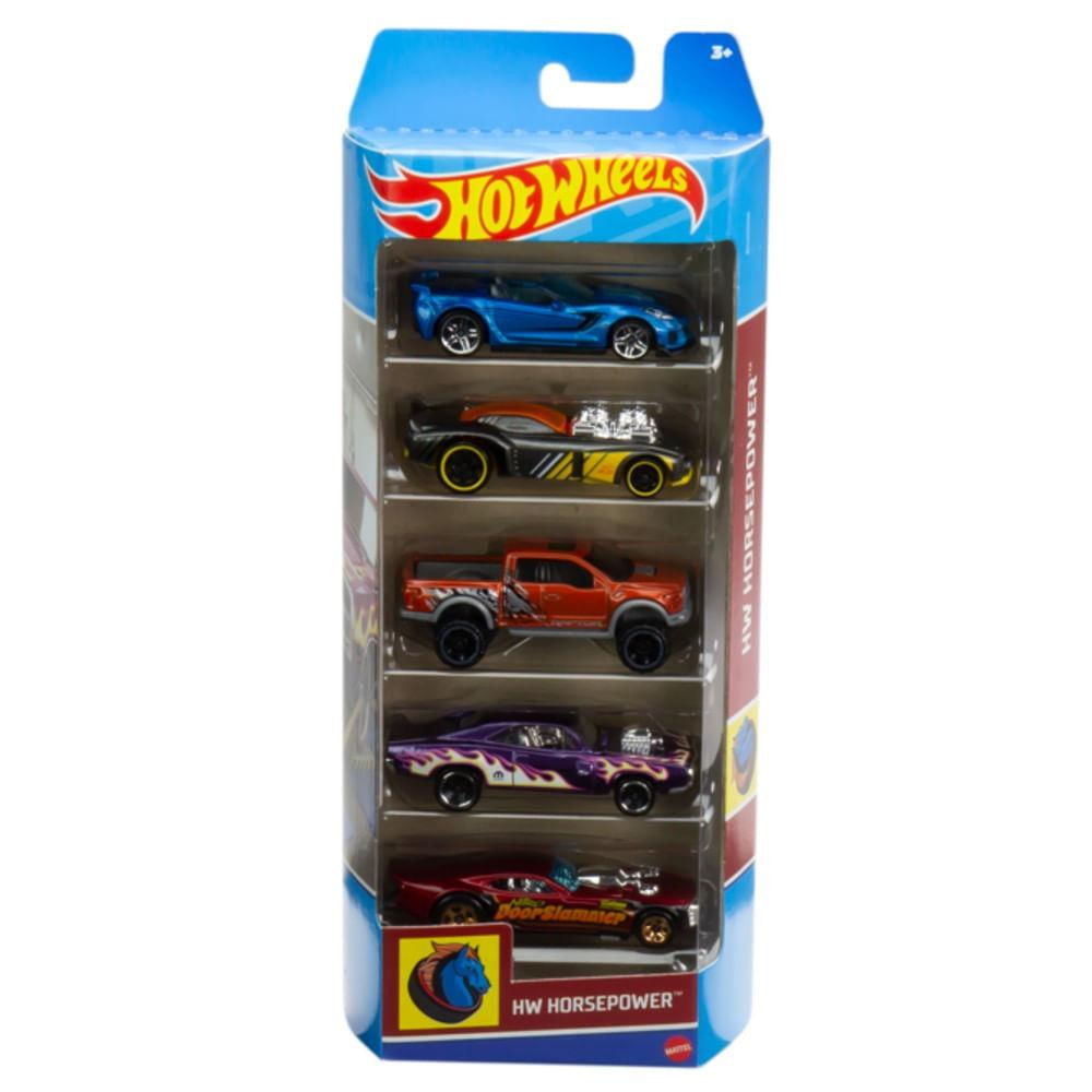 Hot Wheels Basics Pack com 5 Carros Horsepower - Mattel