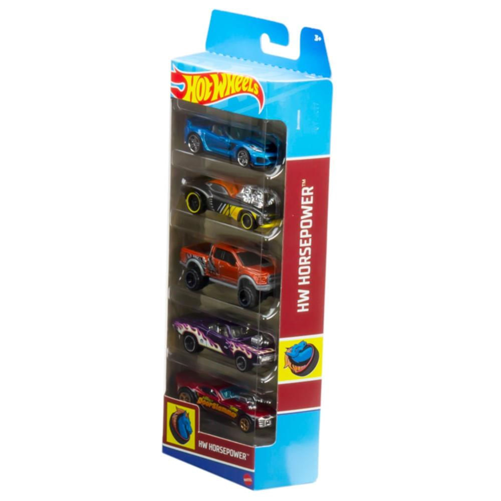 Hot Wheels Basics Pack com 5 Carros Horsepower - Mattel