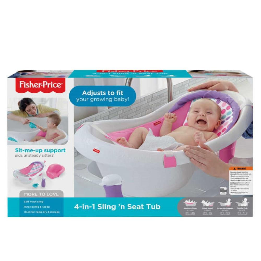 Fisher Price Baby Banheira Deluxe 4 em 1 Rosa - Mattel