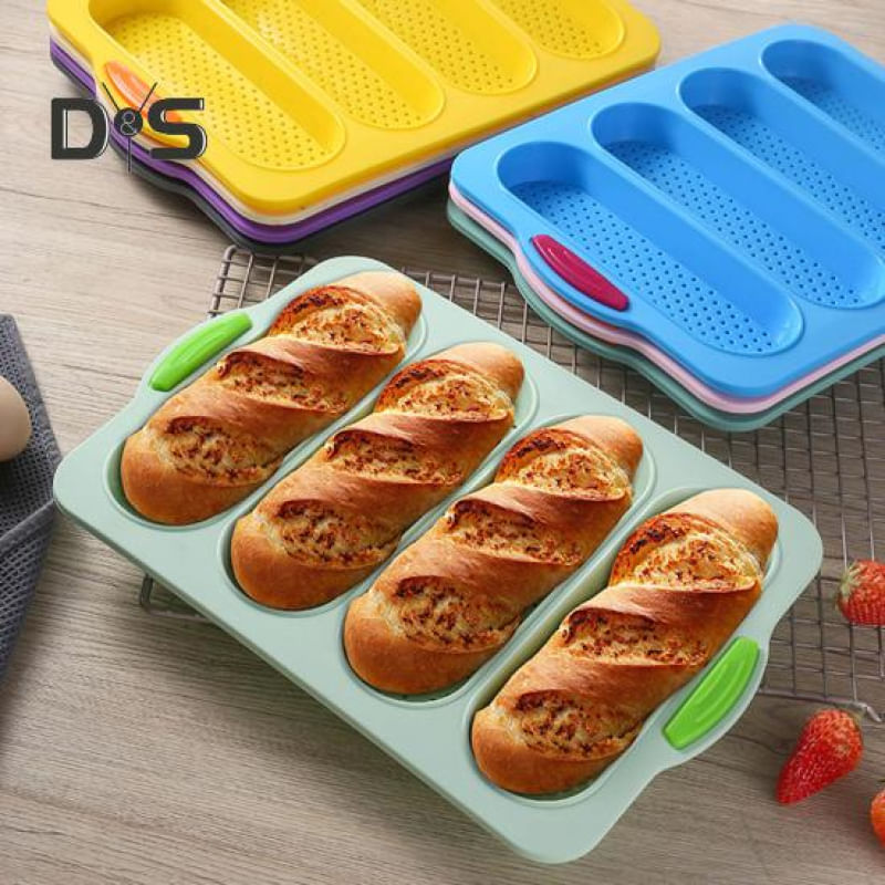 Forma de Silicone para Baguete com 4 Divisórias