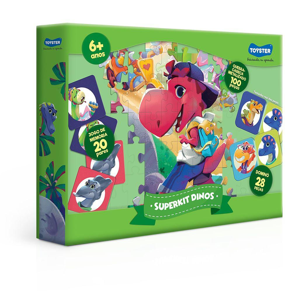 Super Kit Metalizado Com 3 Jogos Dinos - Toyster