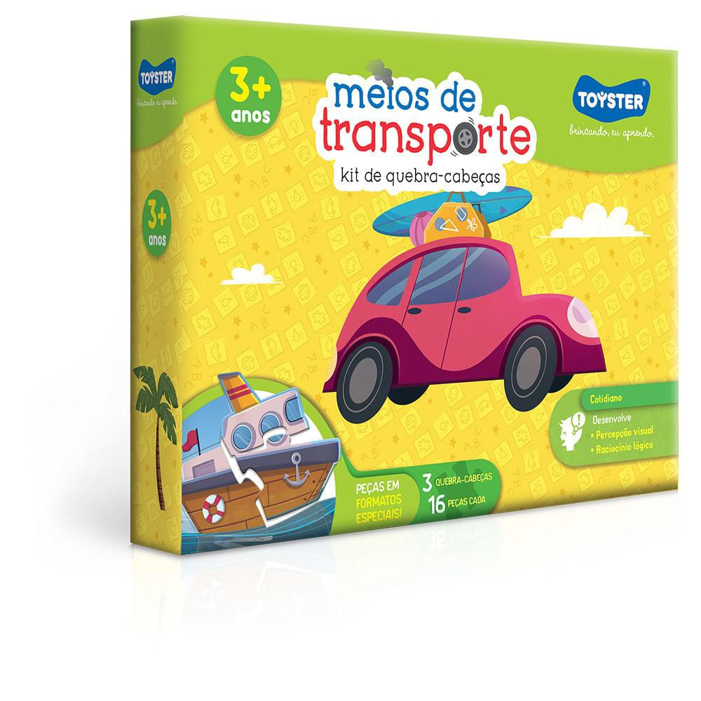 Kit  3 quebras-cabeças Meios de Transporte - Toyster