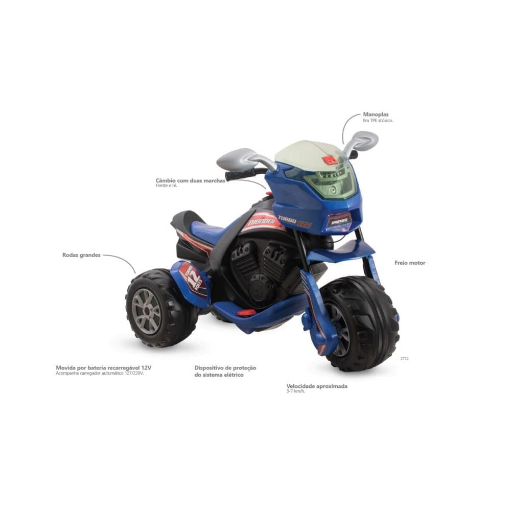 Super Moto Thunder Black Eletrica 12V - Bandeirante