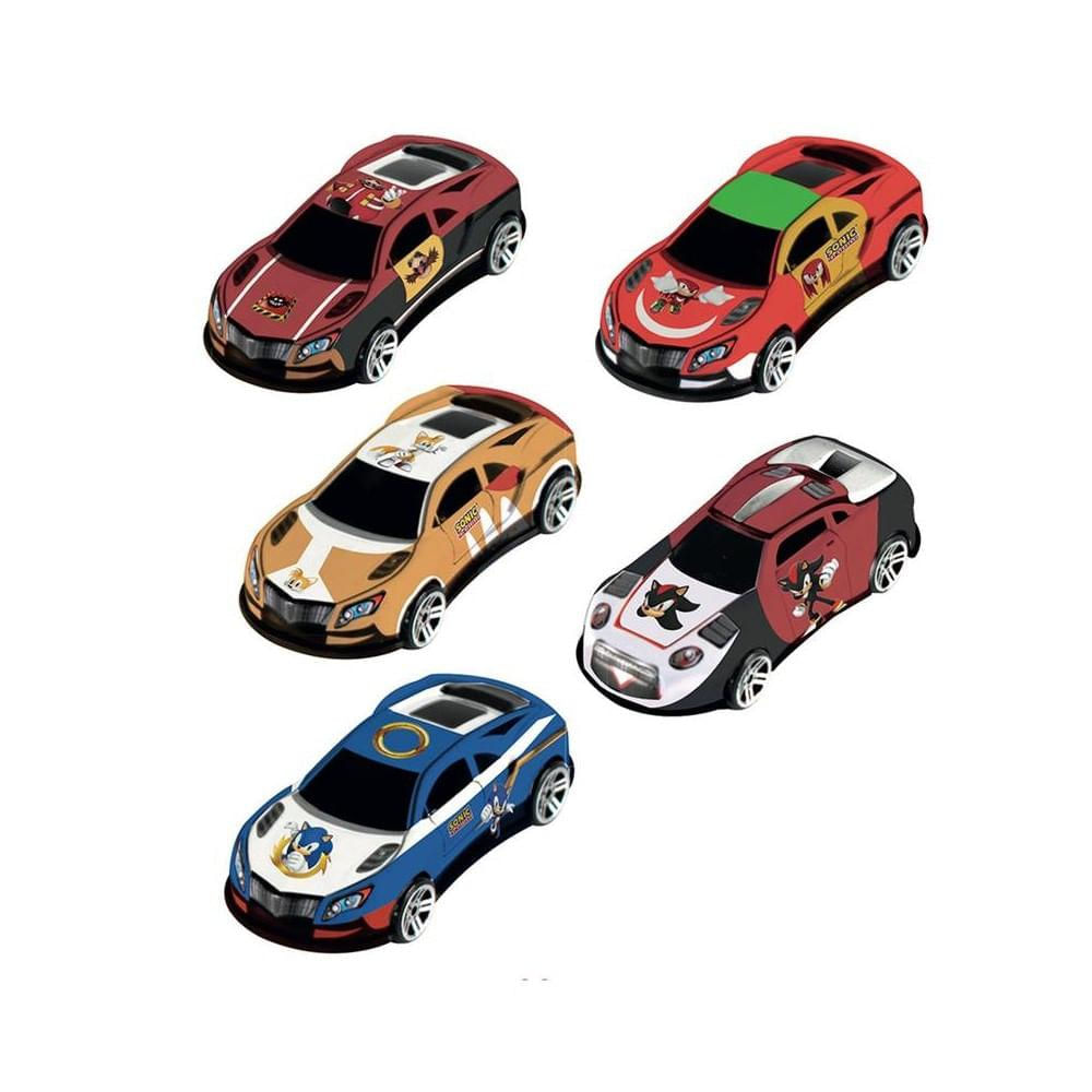 Mini Veículos Sonic Pull Back com 5 - Candide