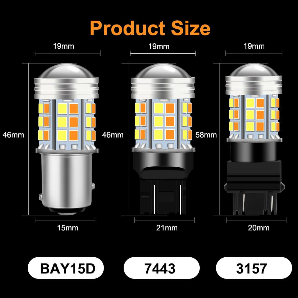 Lâmpada LED Automotiva Dual Color 1157 BAY15D P21/5W T20 7443 W21/5W 1157 BAY15D P21/5W / azul claro, amarelo