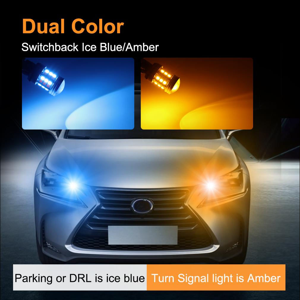 Lâmpada LED Automotiva Dual Color 1157 BAY15D P21/5W T20 7443 W21/5W 1157 BAY15D P21/5W / azul claro, amarelo