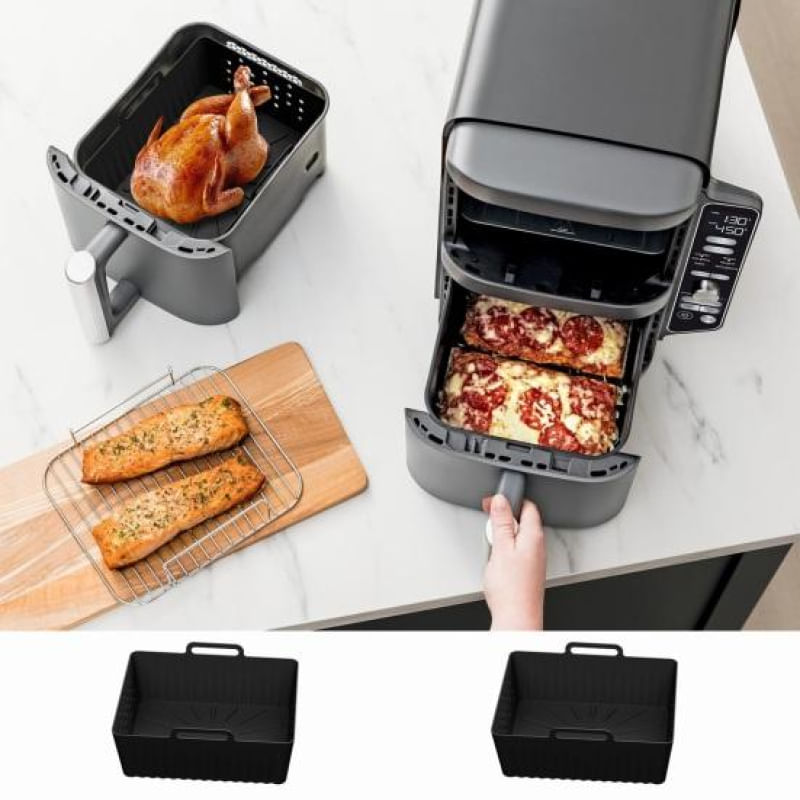 2 Peças de Forro de Silicone para Air Fryer Ninja SL401 Reutilizáveis