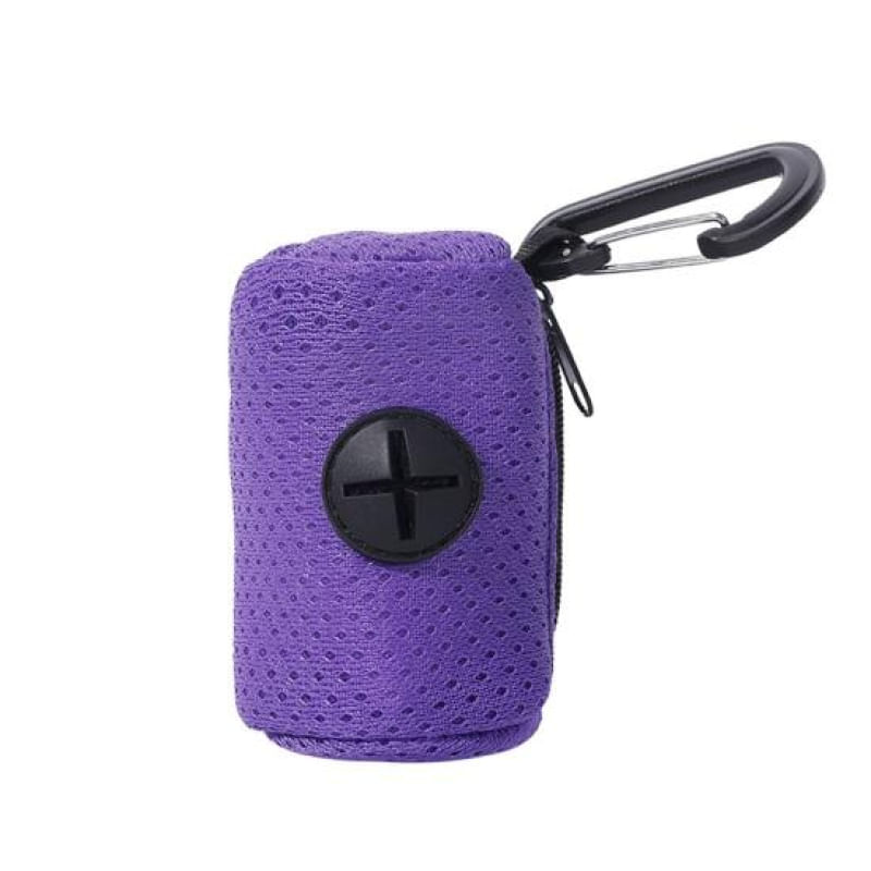 Dispensador de Sacos para Cocô de Cachorro com Zíper e Gancho roxo