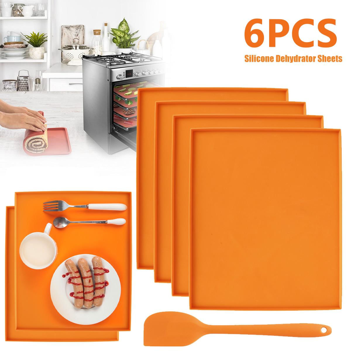 6PCS Folhas de Silicone para Desidratação com Borda para Cozinha