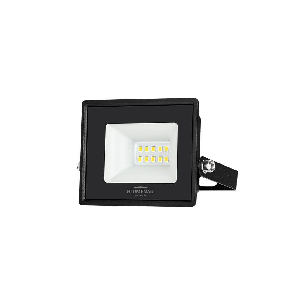 Refletor Blumenau Led Tech Pro 10w Preto Bivolt 6500k Luz Branca