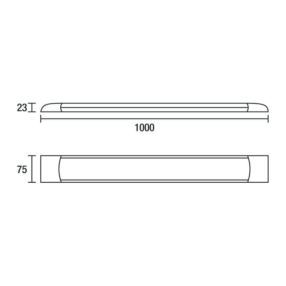 Luminária Led Blumenau Slim De Sobrepor 100cm 36w Bivolt 6500k Luz Branca