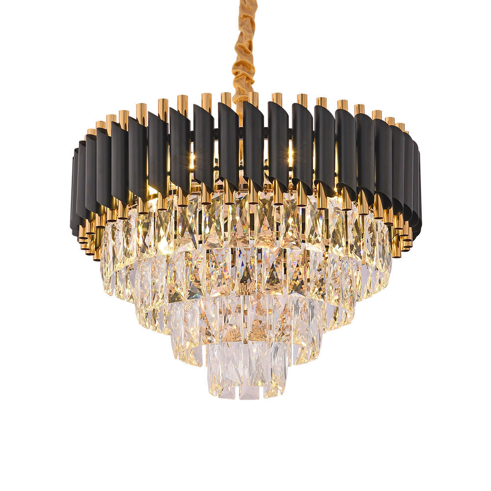 Lustre Pendente Nitrolux LTR-010P Âmbar e Preto E14 Bivolt Âmbar e Preto