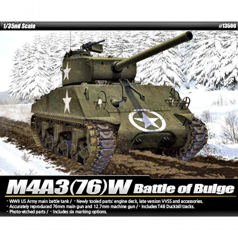 Academy M4a3 76mm Us Army Battle Of The Bulge 1-35 - Kit de Montagem