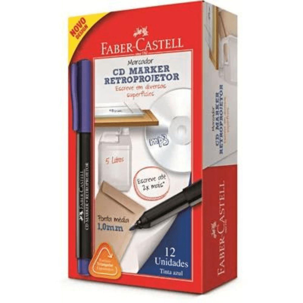 Caixa Marcador Retroprojetor Faber Castell - Azul C- 12 Un