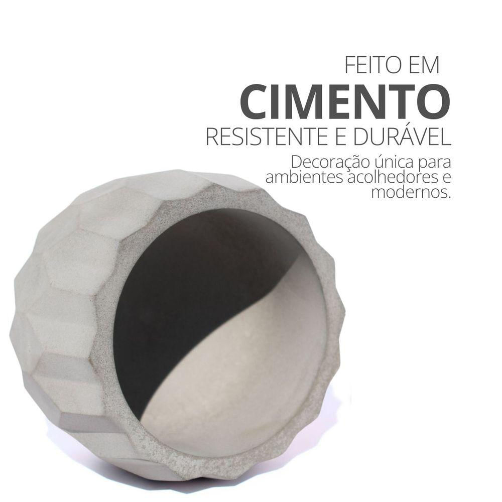 Vaso Decorativo Losangos 7,5cm Cimento Artesanal Sala E Cozinha Cinza