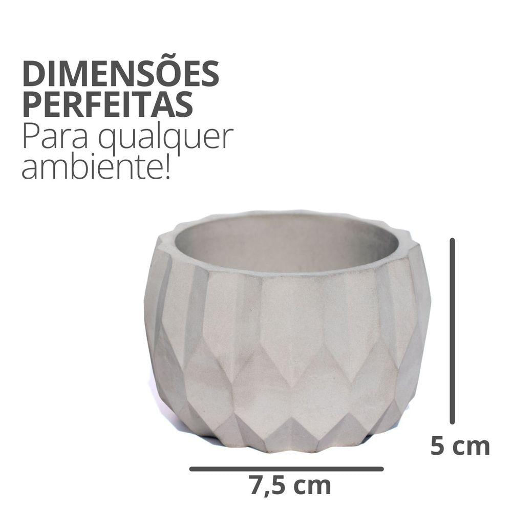 Vaso Decorativo Losangos 7,5cm Cimento Artesanal Sala E Cozinha Cinza