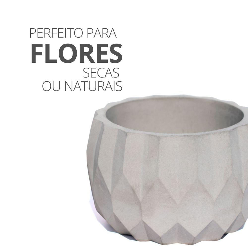 Vaso Decorativo Losangos 7,5cm Cimento Artesanal Sala E Cozinha Cinza