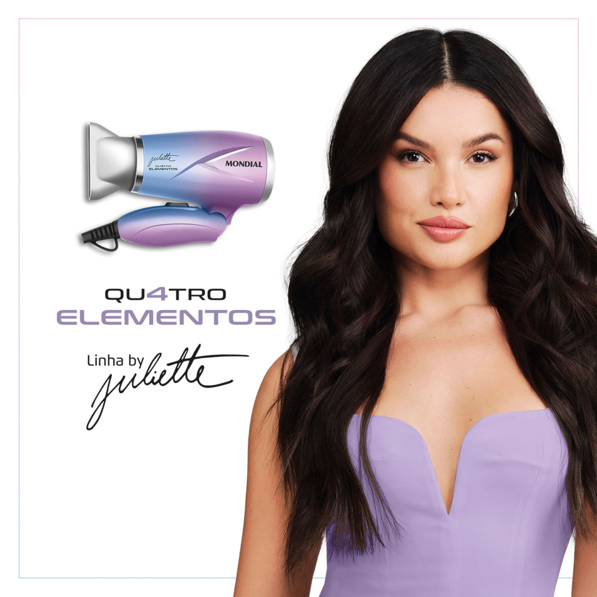 Secador de Cabelo Travel Qu4tro Elementos By Juliette Mondial SCT-JU-03 BIV