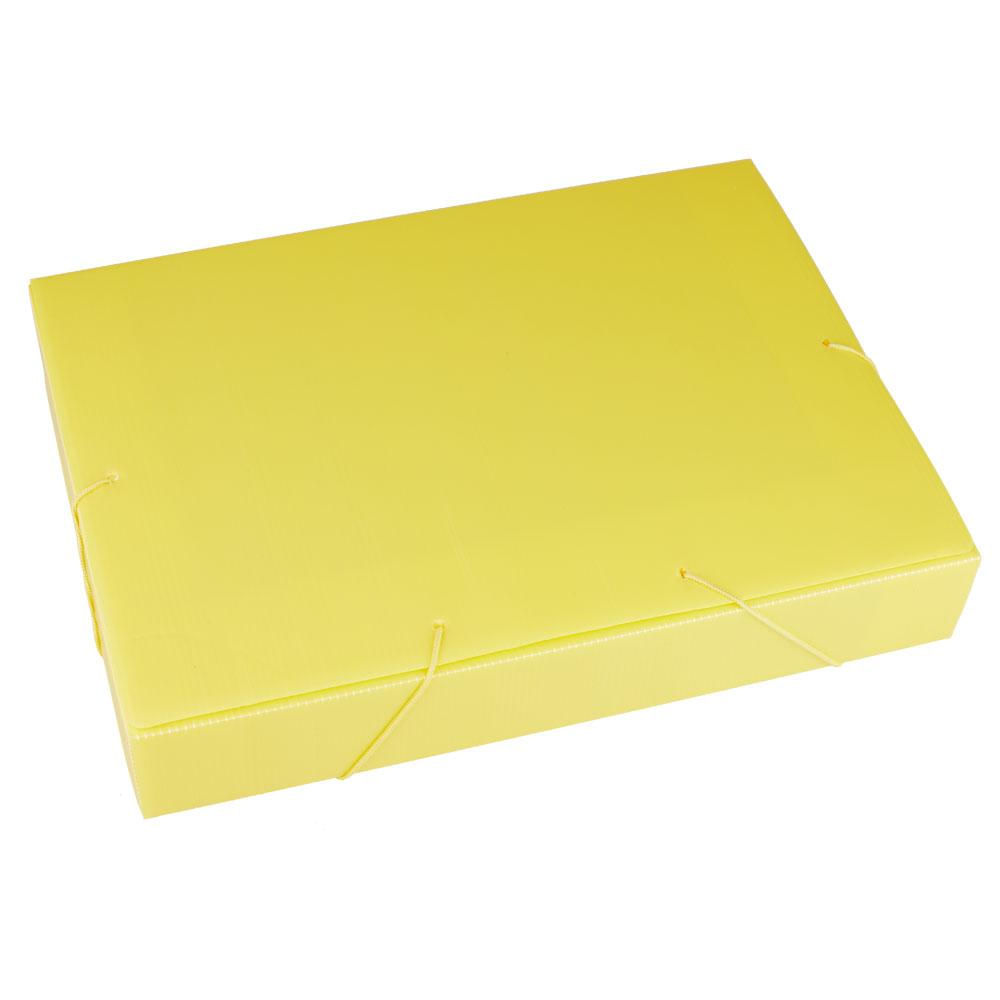 Pasta Escolar Dello com Elástico 5.5cm Amarela