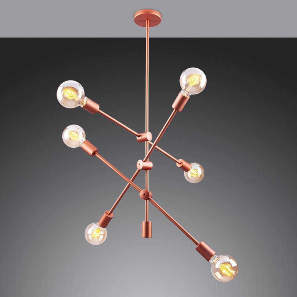 Lustre Pendente Startec Circuit 6xe27 Bivolt Cobre