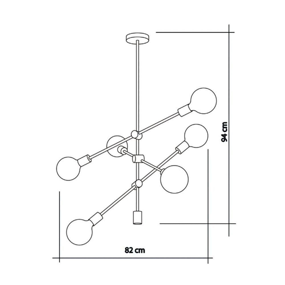 Lustre Pendente Startec Circuit 6xe27 Bivolt Cobre