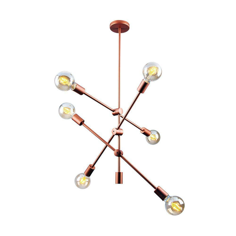 Lustre Pendente Startec Circuit 6xe27 Bivolt Cobre