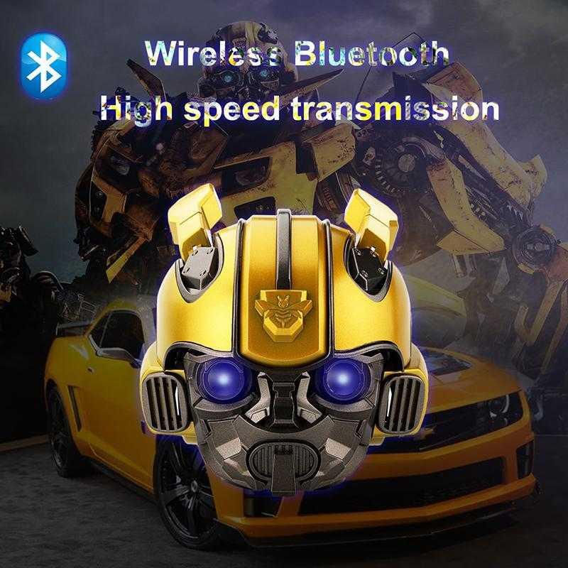 Caixa de Som Bluetooth Mini Sem Fio Figura de Filme Transformers amarelo