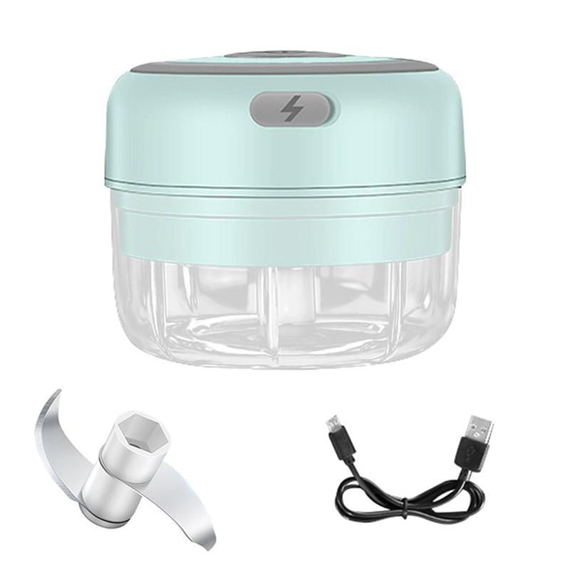 Mini Processador Elétrico de Alho 100ml - Chopper USB para Legumes e Carnes azul