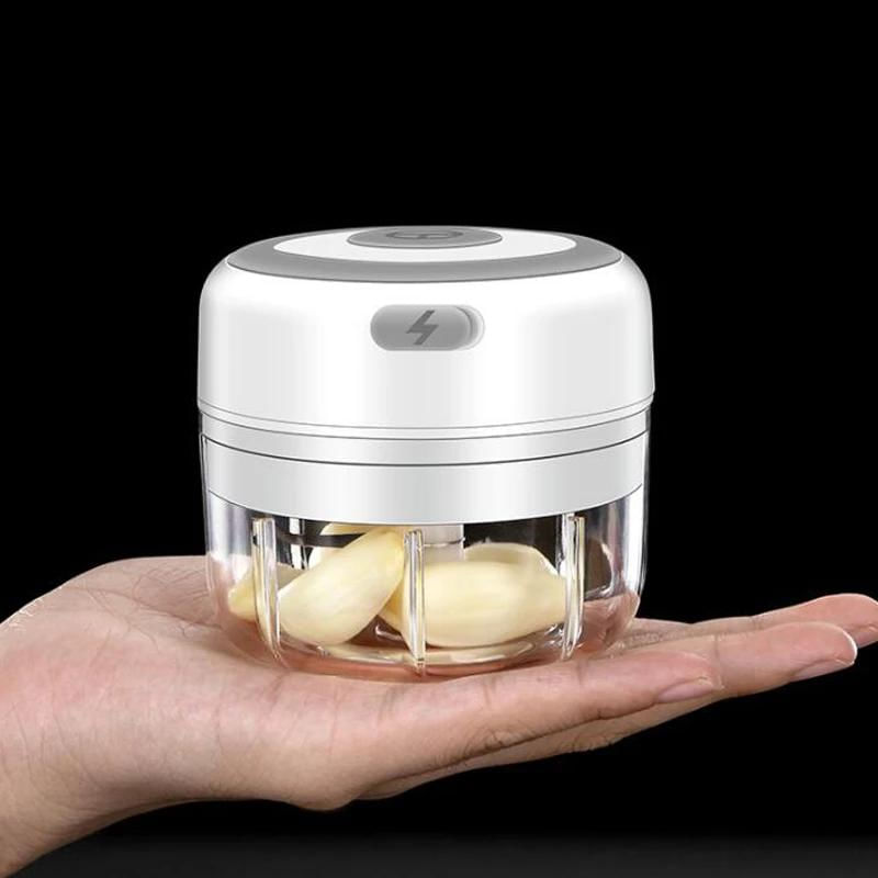 Mini Processador Elétrico de Alho 100ml - Chopper USB para Legumes e Carnes azul
