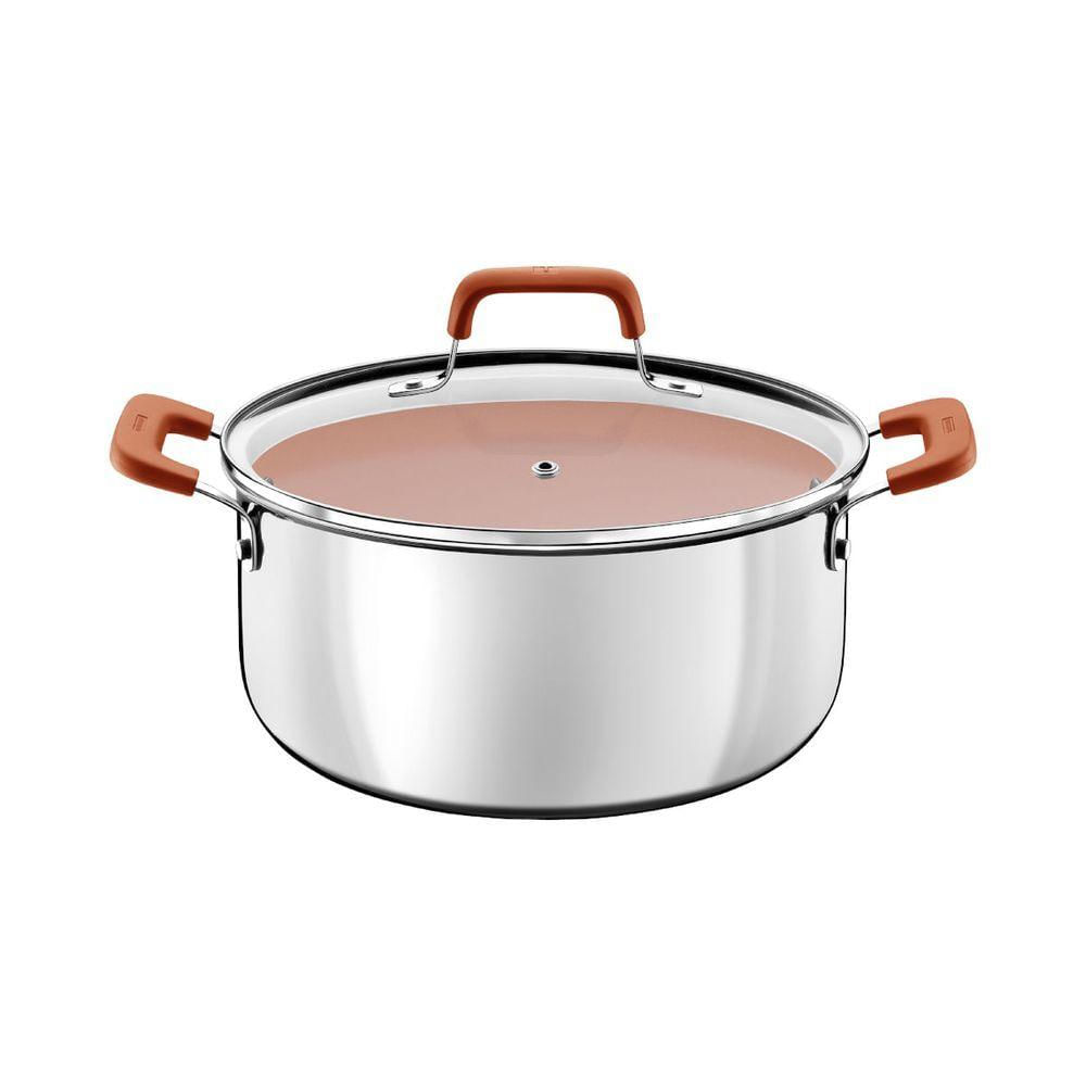 Caçarola Tramontina Romagna Aço Inox Cerâmico Marfim 24 Cm 5,24 L