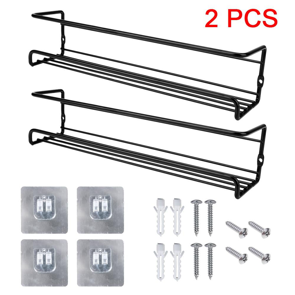 Suporte de Armazenamento para Temperos Montado na Parede - 2 Peças prata