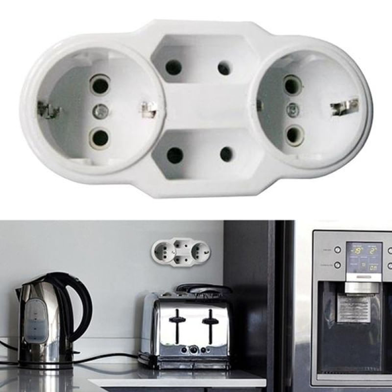 Adaptador de tomada portátil 1 para 4 portas, tipo EU