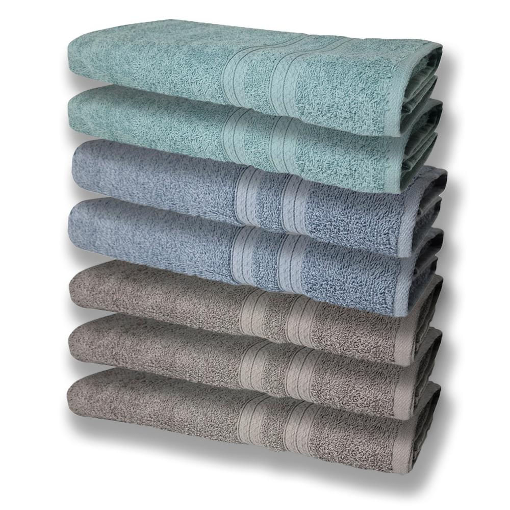7 Toalhas Grande Super Felpudas e Grossa 80x150 3 Cinza 2 Azul 2 Verde