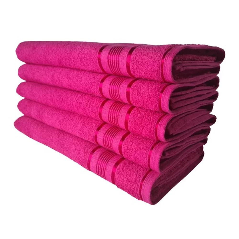 Kit 05 Toalha de Banho Super Gigante Egito Abraça Corpo Rosa